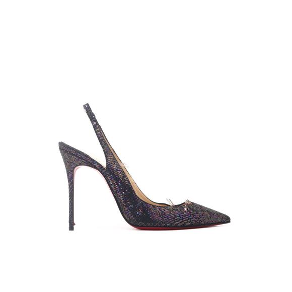 Christian Louboutin Cornielle Mirco-Sequin Multicolor Slingback Heels 39 - Picture 1 of 13